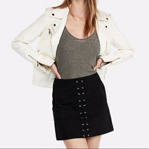 Express Lace-up Black Miniskirt